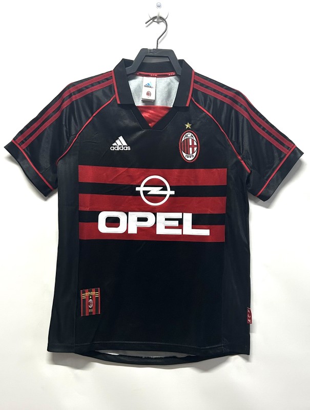 1998-99  Mens AC Milan black  Retro Third  Away Jersey