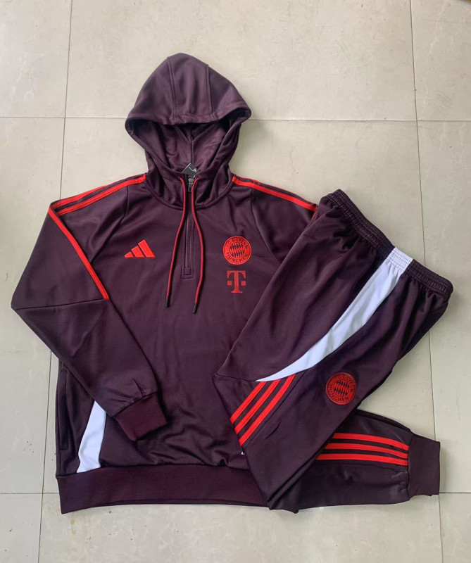 24-25 Bayern hoodie Kids Half Pull Tracksuit