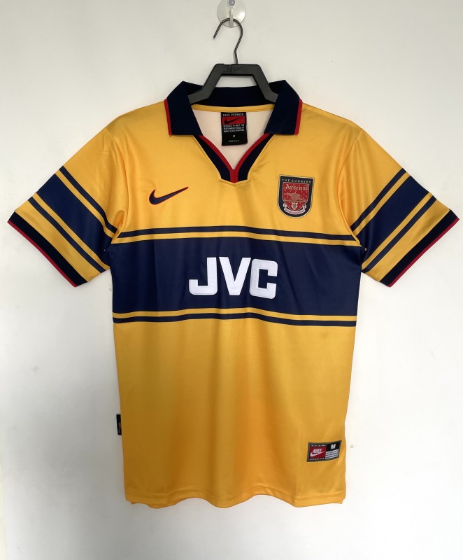 1997-99 Mens Arsenal yellow Retro Away Jersey