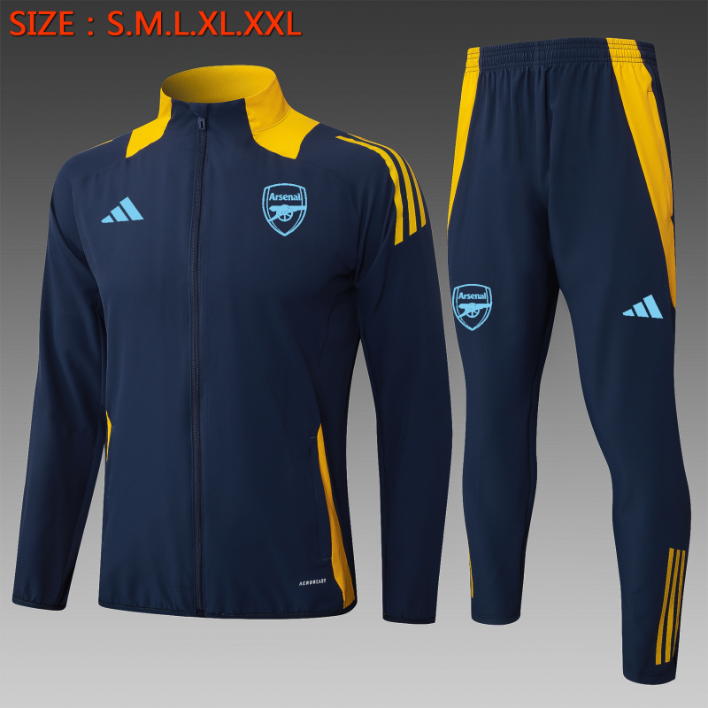 2024/25 Mens Arsenal Jacket + Pants Training Suit Royal Blue