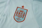 24-25 Spain Hoodies  Light Green  Half Pull Tracksuit