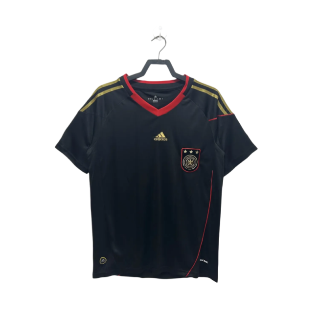 2010 Mens Germany Away black Retro Soccer Jersey