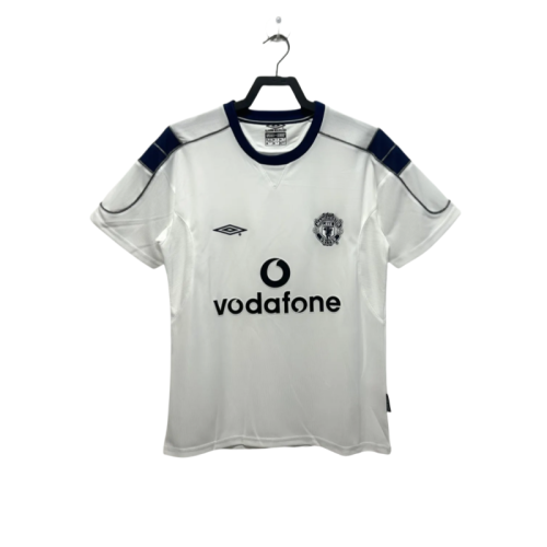 2001/01  Mens Manchester United White Retro Away Jersey