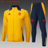2024/25 Mens Manchester United Jacket + Pants Training Suit yellow