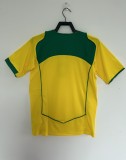 2004 Brazil Home Yellow Retro Soccer Jersey