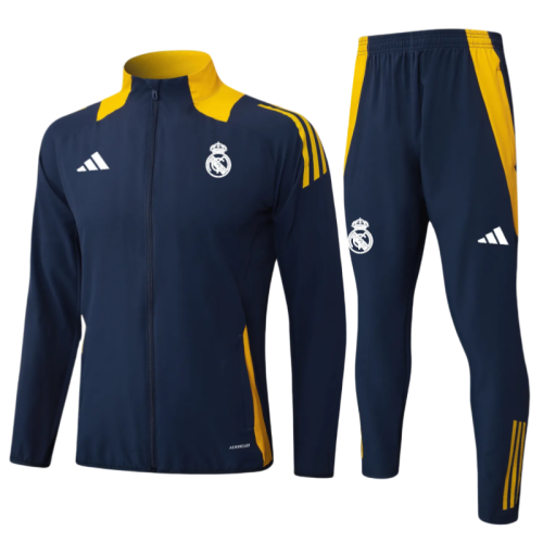 2024/25 Mens Real Madrid Jacket + Pants Training Suit Royal Blue