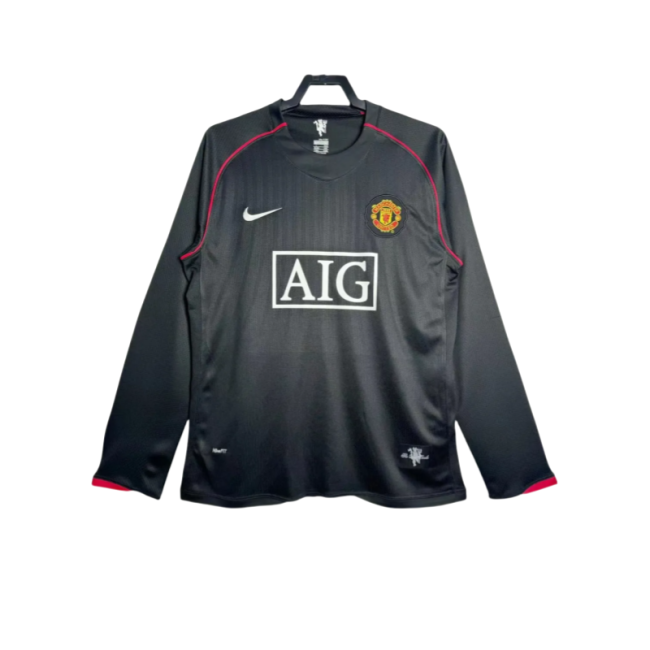 2007-08 Mens Retro Manchester United  black Long Sleeve Jersey
