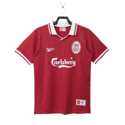 1996-97  Mens LIV red Retro home  soccer  Jersey