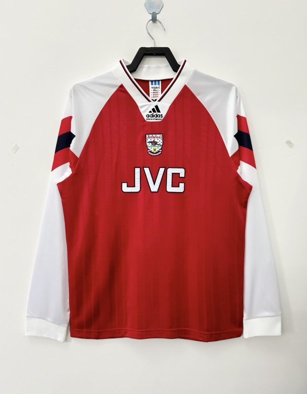 1992-94  Mens Arsenal home Retro Jersey Long Sleeve