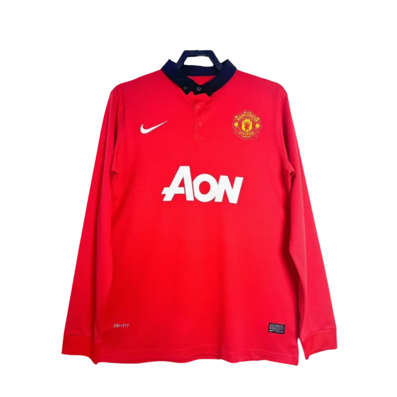 2013-14 Mens Manchester United red Retro home Long Sleeve Jersey