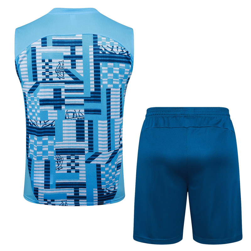 2024/25 Mens Olympique Marseille Tank top and shorts suit Light blue