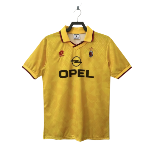1995-96 Mens AC Milan yellow Retro Third Away Jersey