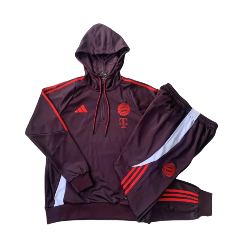 24-25 Bayern hoodie Kids Half Pull Tracksuit