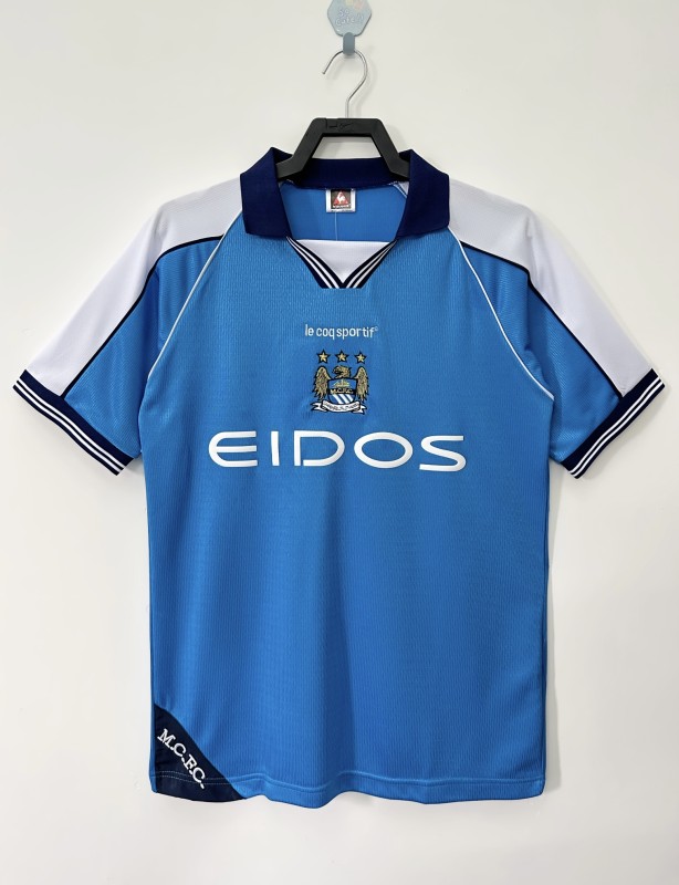 1999-01 Mens Manchester City home Soccer Jersey