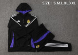 2024/25 Mens Real Madrid Hoodie Half-pull  Training Suit black