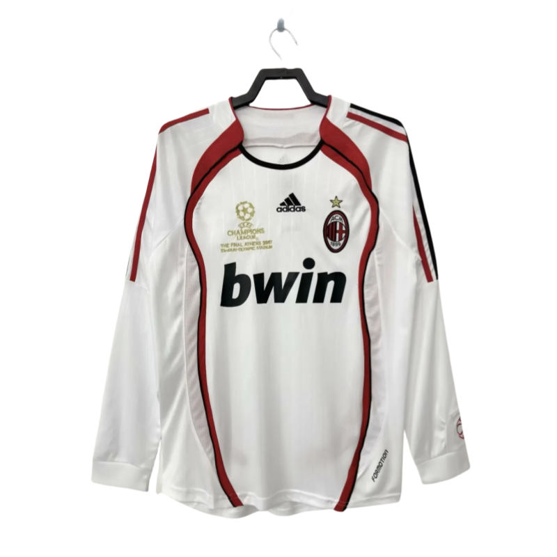 2006-07  Mens AC Milan white  Retro  Away Long sleeve Jersey