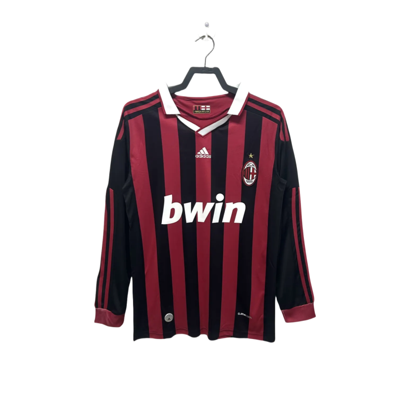 2009/10 Mens AC Milan Retro Long sleeve Home Jersey