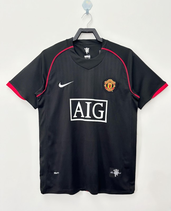 2007-08 Mens Manchester United black Retro Away Jersey
