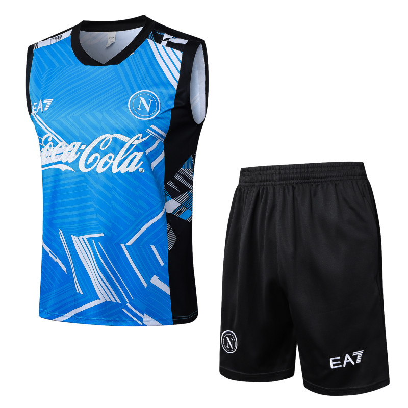 2024/25 Mens Napoli  Lake blue Vest  Short Training Suit