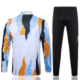 2024/25 Mens Real White yellow Madrid Half-pull Training Suit