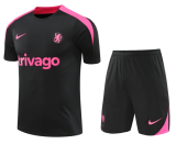 Mens Chelsea Short Training Suit Powder Black Jersey 2024/25