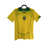 2004 Brazil Home Yellow Retro Soccer Jersey