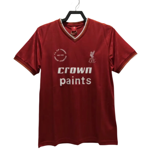 1985-86  Mens Liverpool red Retro home soccer  Jersey