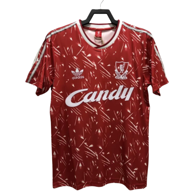 1989-91 Mens LIV red Retro home soccer  Jersey