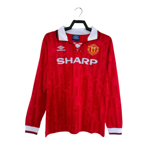 1992-94 Mens Manchester United red Retro home Long Sleeve Jersey