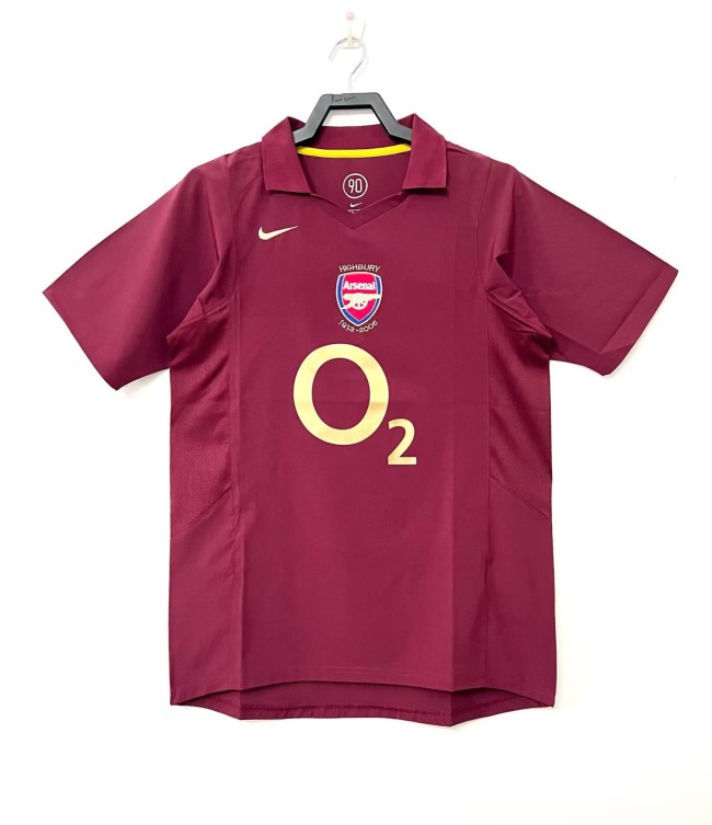 2005-06 Mens Arsenal Retro home red Soccer  Jersey