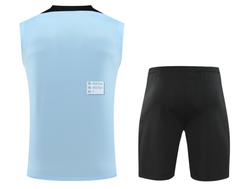 2024-25 Mens   Barcelona  Cyan Vest Short traning suit