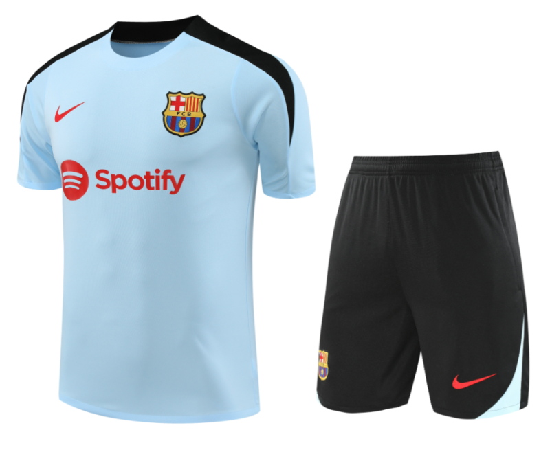 2024-25 Mens  Barcelona  Short Training Suit Cyan
