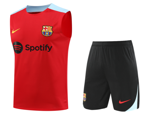 2024-25 Mens  Barcelona  red Vest Short traning suit