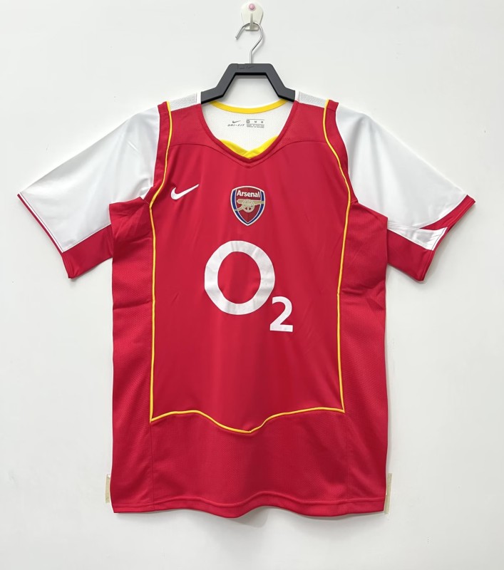 2004-05 Mens Arsenal Retro home red Soccer  Jersey