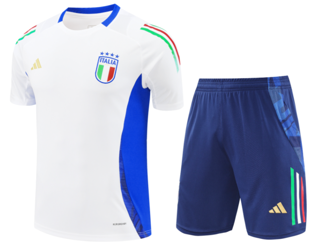24-25 Mens Italy White Training Short Suit