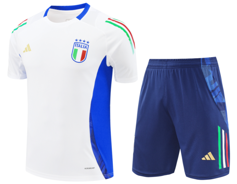24-25 Mens Italy White Training Short Suit