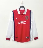 1998 Mens Arsenal home Retro Jersey Long Sleeve