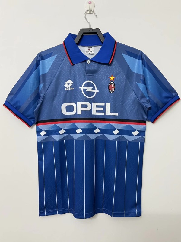 1995-96 Mens AC Milan blue  Retro Third Away Jersey