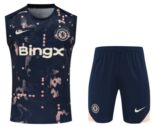 2025-26 Mens Chelsea black  Vest Short traning suit