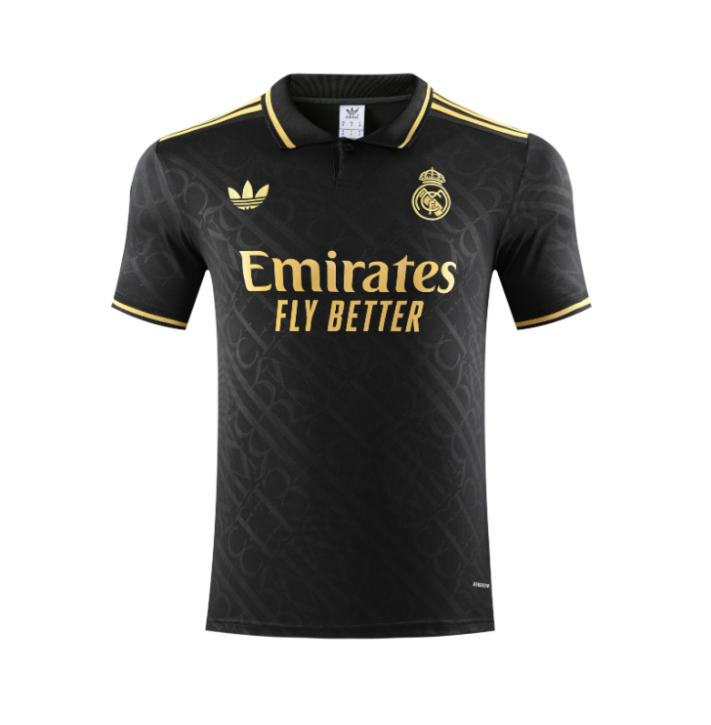 2025-26  Real Madrid black Training shirt  Soccer Jersey