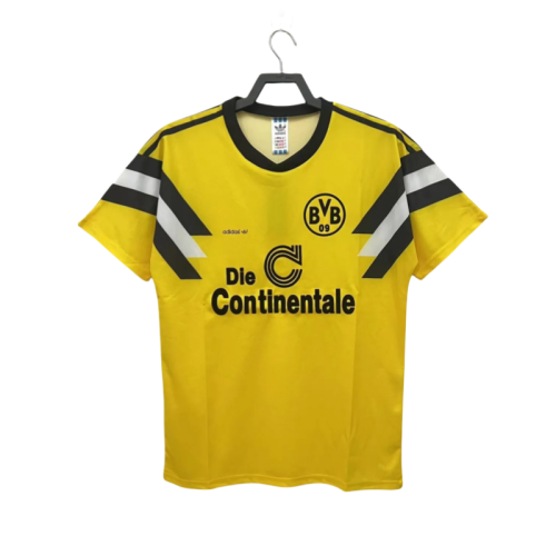 1989 Mens Dortmund  yellow Home Retro Soccer Jersey