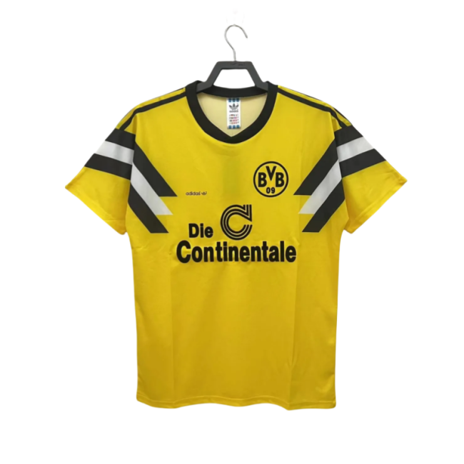 1989 Mens Dortmund  yellow Home Retro Soccer Jersey