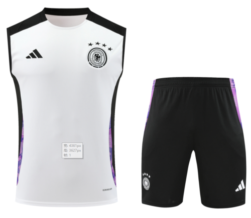 24-25Mens Germany  White Tank top and shorts suit