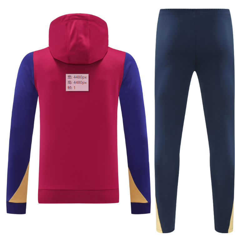 2024/25 Mens Barcelona red Hoodie Sweatshirt + Pants Training Suit