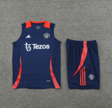 2024-25 Mens Manchester United blue Vest Short traning suit