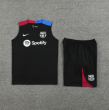 2025-26 Mens Barcelona black Vest Short traning suit