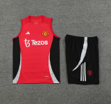 2024-25 Mens Manchester United red Vest Short traning suit