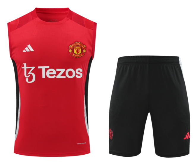 2024-25 Mens Manchester United red Vest Short traning suit