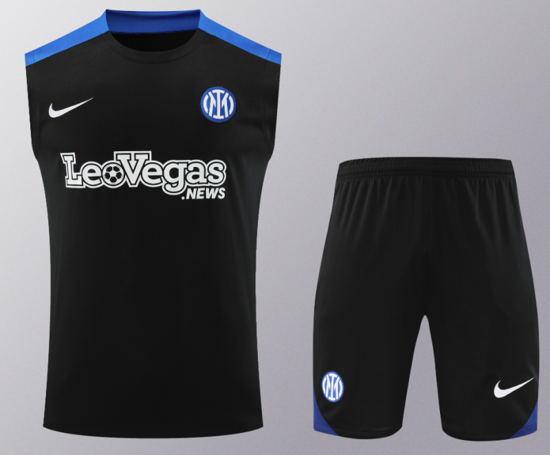 2024-25 Mens Inter Milan black Vest Short traning suit