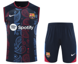 2025-26 Mens Barcelona  black Vest Short traning suit